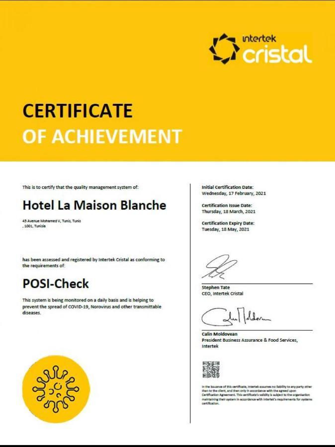 ホテル ラ メゾン ブランシェ チュニス エクステリア 写真 A certificate of achievement